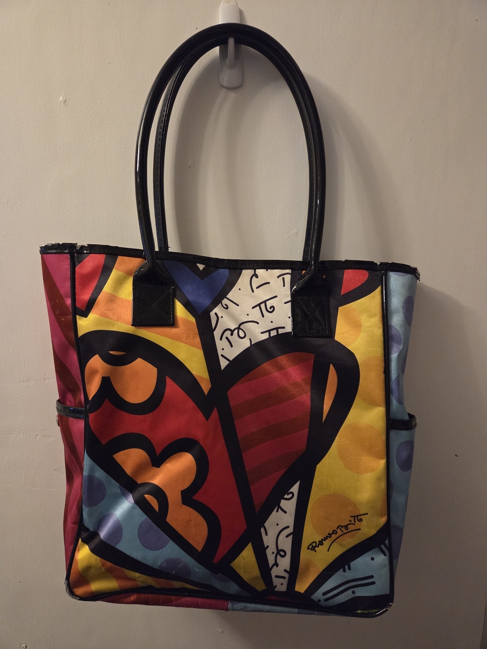 Romero Britto Iconic "A New Day" Pop Artist Tote - Multicolor